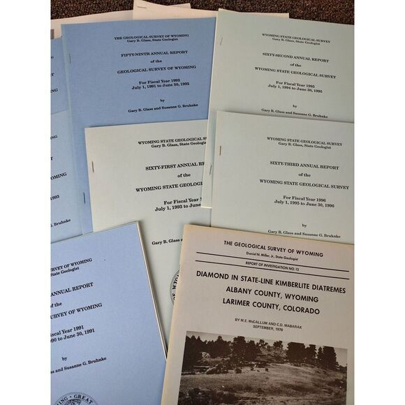 LOT OF GEOLOGY MINING WYOMING STATE WIDE SURVEY AND GEOLOGICAL REPORTS VINTAGE - Picture 3 of 8